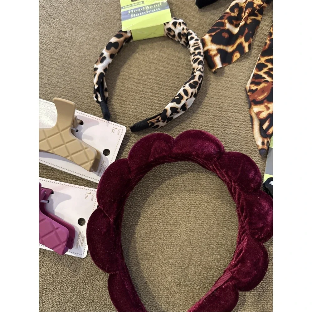 Mixed Lot Of 10 Hair Accessories - Headbands, Clips, Scrunchies (TD)